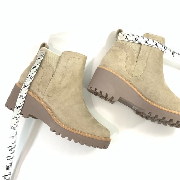 Dv Dolce Vita Faux Leather Platform Bootie Rango Lug Sole Wedge Tan 8.5 - Picture 6 of 14